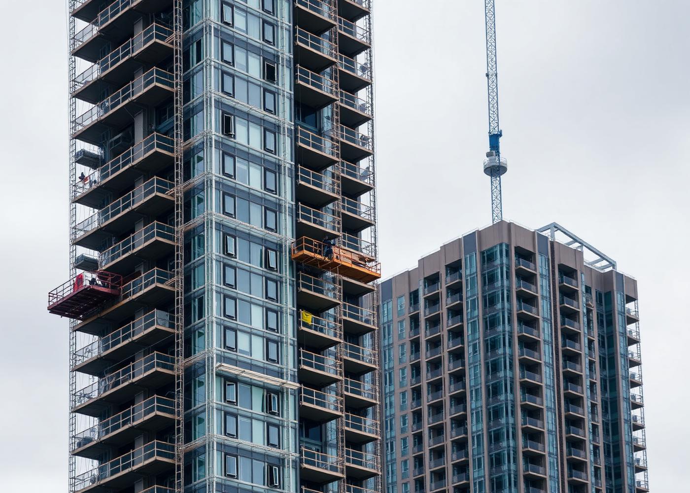 High-rise restoration job site in Toronto